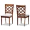 Baxton Studio Ramiro Modern and Contemporary Grey Fabric and Walnut Brown Finished Wood 2-Piece Dining Chair Set 176-11373-Zoro - alternate 1